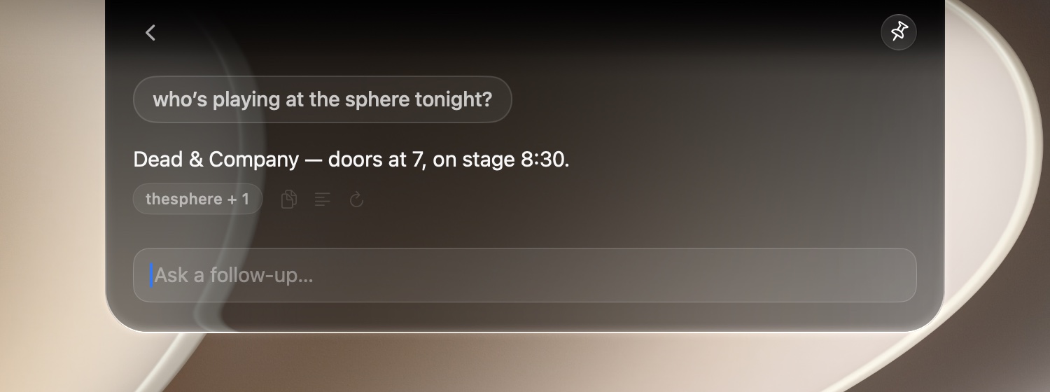 Web search from the notch